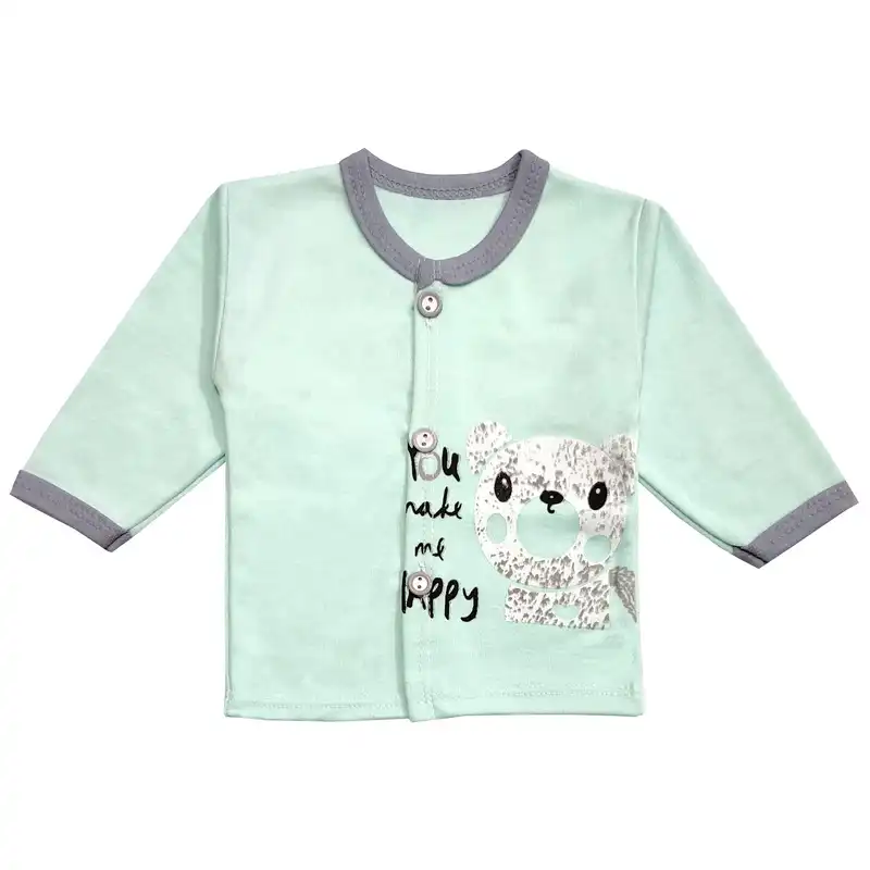 ست شومیز و شلوار نوزادی مدل خرس برفی کد 3700 رنگ سبز