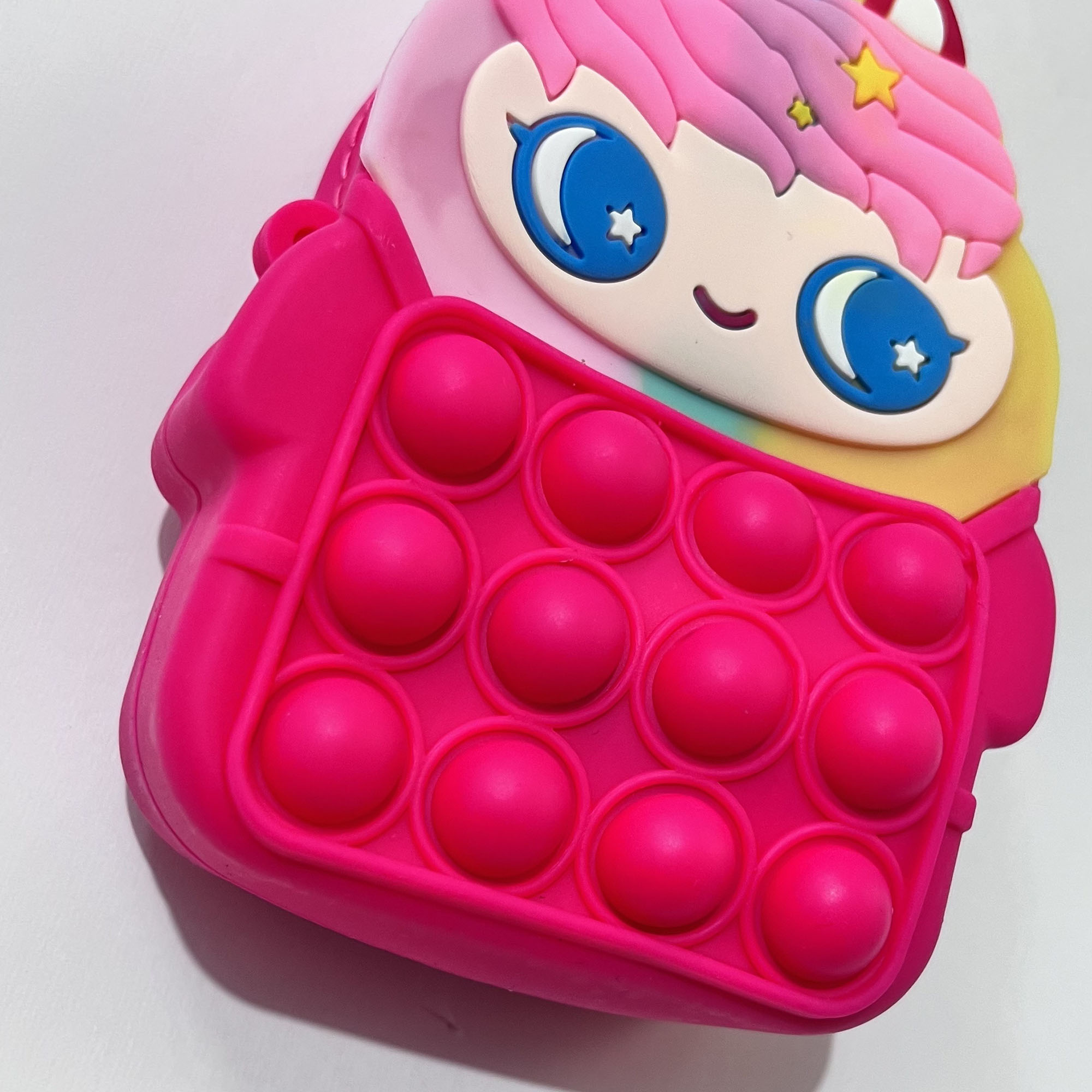 کیف رودوشی بچگانه مدل سیلیکونی پاپیت طرح یونیکورن چشم درشت کیوت کد UNI UNI