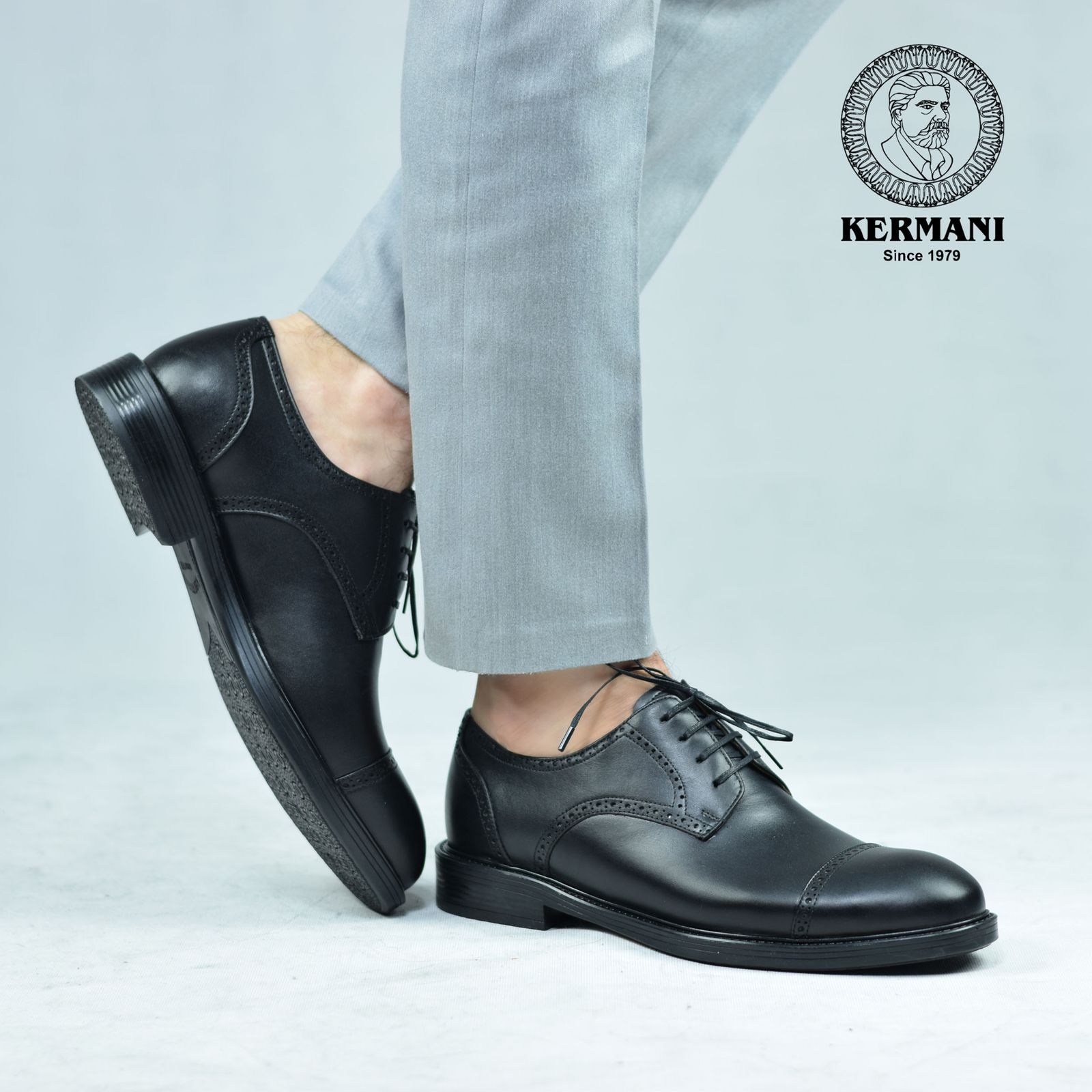 کفش مردانه کرمانی مدل چرم دستدوز طبیعی بِرِت کد 1062 رنگ مشکی -  - 3