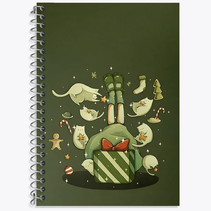 دفتر زبان 50 برگ خندالو مدل سه خط طرح کریسمس (Christmas) کد N3099