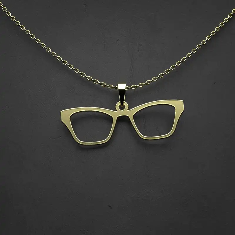 گردنبند طلا 18 عیار زنانه مدوپد مدل عینک کد Q2-1-1137