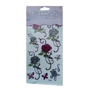 تتوی موقت طرح گل و پروانه کد 35