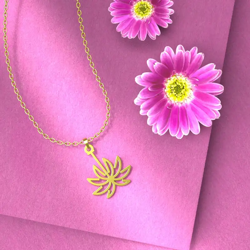 گردنبند طلا 18 عیار زنانه مدوپد مدل برگ کد D3-1-1201