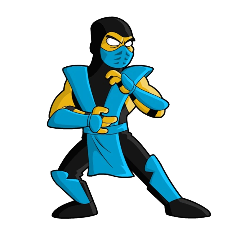 استیکر لپ تاپ و موبایل مدل بازی طرح سابزیرو مورتال کومبت Sub-Zero Mortal Kombat کد 4799