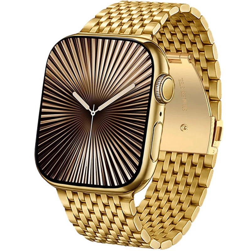 بند مسیر مدل Luxury Stanless مناسب برای اپل واچ 46 میلی متری سری 10