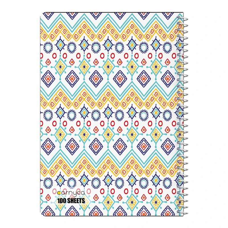 دفتر شطرنجی 100 برگ سیمی کارنیکا طرح پترن ایرانی Persian Pattern کد 99953