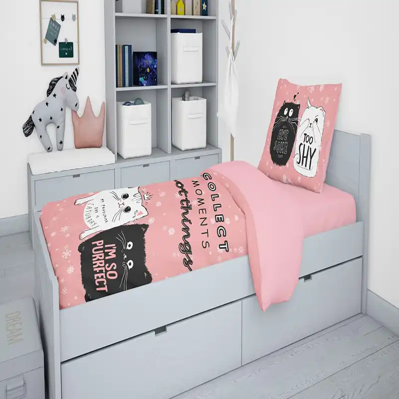 سرویس روتختی مدل گربه ها یکنفره 5 تکه