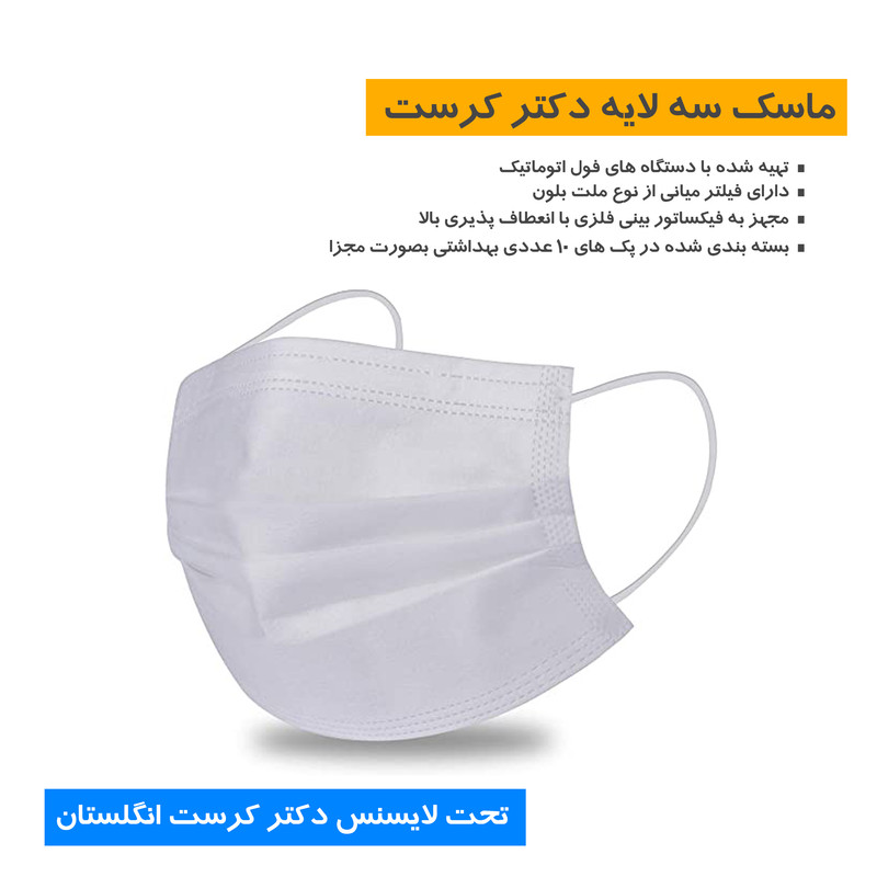 ماسک تنفسی دکتر کرست مدل Dr-G40 بسته 40 عددی