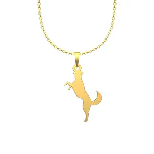 گردنبند طلا 18 عیار زنانه مدوپد مدل سگ کد J3-1-1060