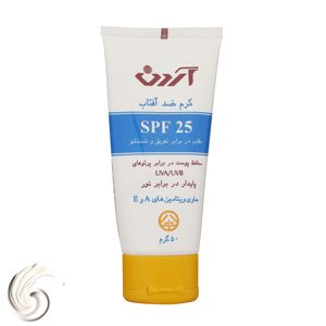 کرم ضدآفتاب بی‌رنگ آردن مدل SPF25 مناسب انواع پوست وزن 50 گرم