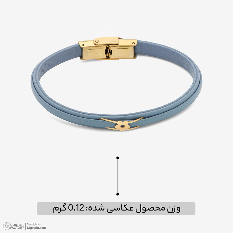دستبند طلا 18 عیار زنانه با بند چرمی وی گالری مدل amg3516