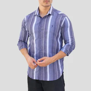 پیراهن آستین بلند یقه برگردان مردانه مدل 1170-059