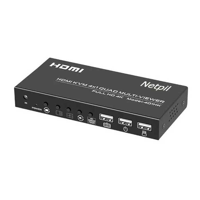 سوییچ چهار پورت hdmi kvm quad نت پیل مدل 401huk