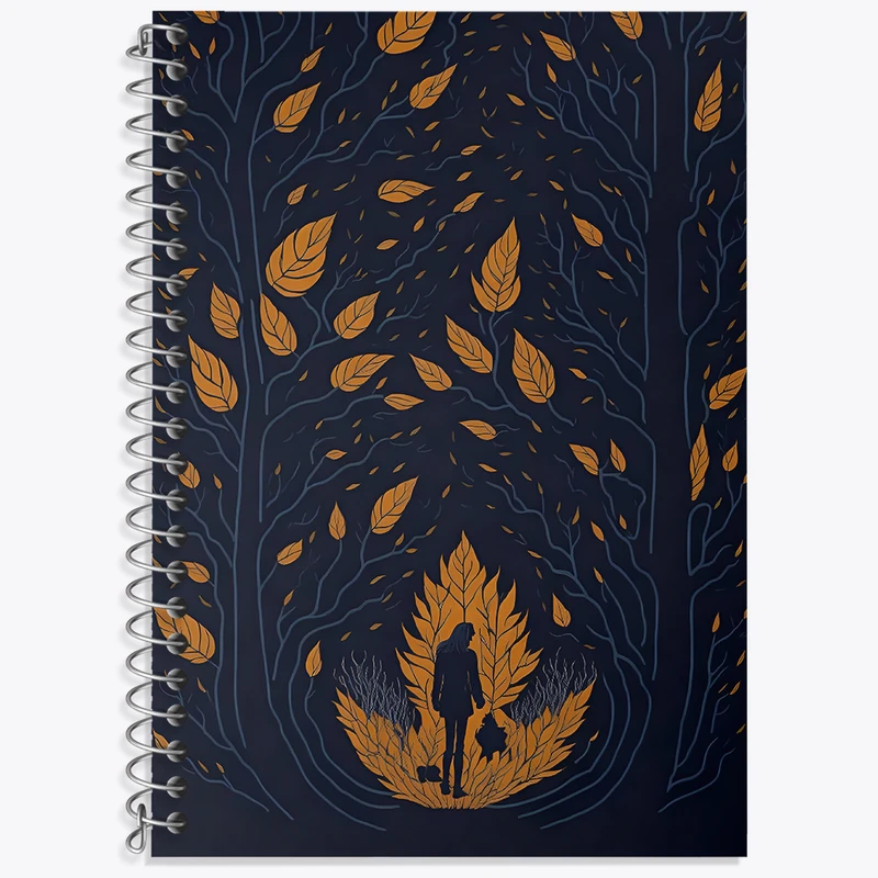 دفتر زبان 50 برگ خندالو مدل دو خط طرح پاییز کد N4450