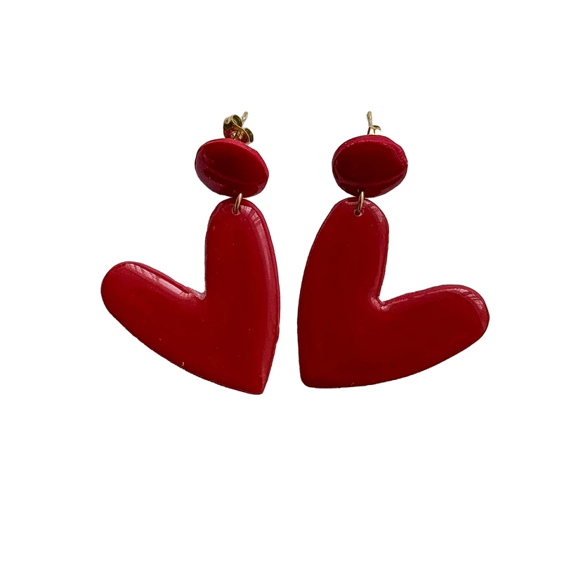 گوشواره آویز زنانه مدل دست ساز قلب