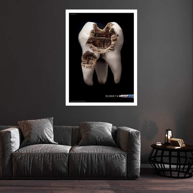 تابلو بکلیت طرح پوسیدگی دندان مدل قاب شاسی W-S9334