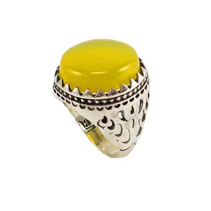 انگشتر نقره مردانه پارلا گوهر مدل شرف الشمس کد 3811