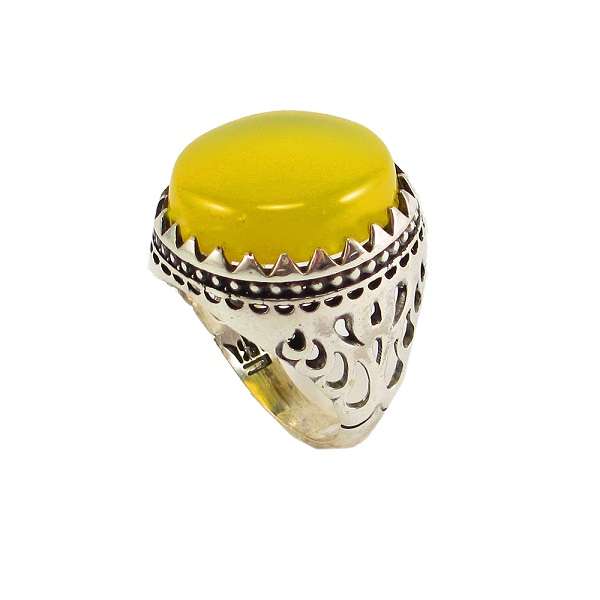 انگشتر نقره مردانه پارلا گوهر مدل شرف الشمس کد 3811