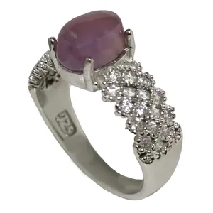 انگشتر نقره زنانه مدل عقیق یمنی کبود YW4162