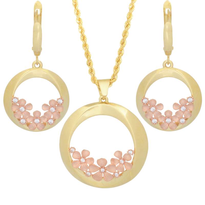 نیم ست طلا 18 عیار زنانه طلای مستجابی مدل ورسای کد 40100