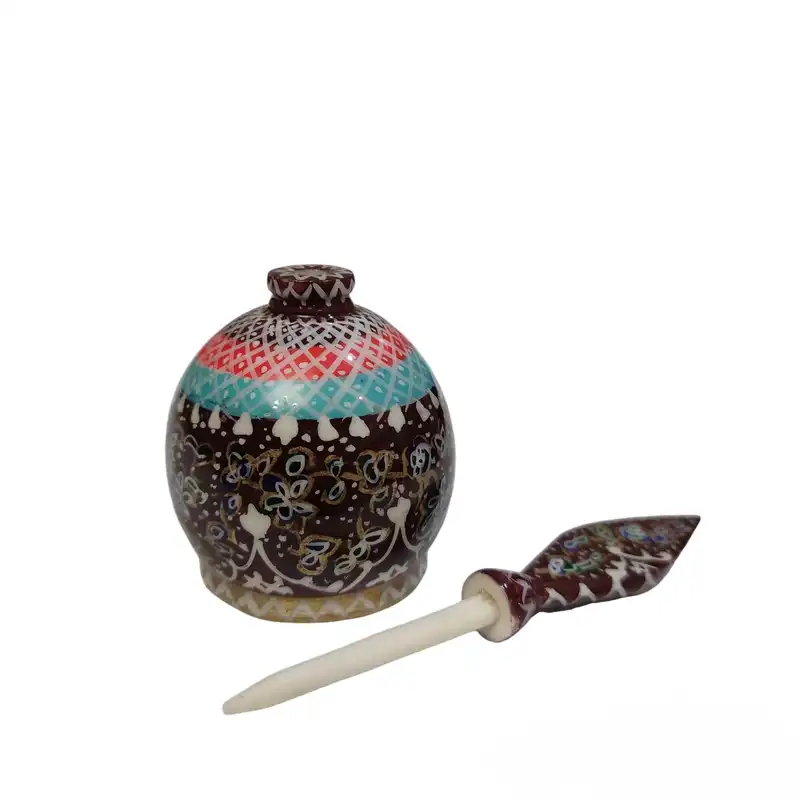 سرمه دان استخوانی طرح تذهیب کد 02