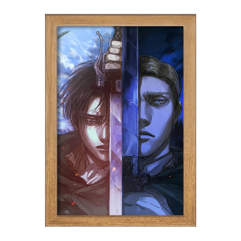 تابلو خندالو مدل اروین و لیوای انیمه اتک آن تایتان Attack on Titan  کد 11050