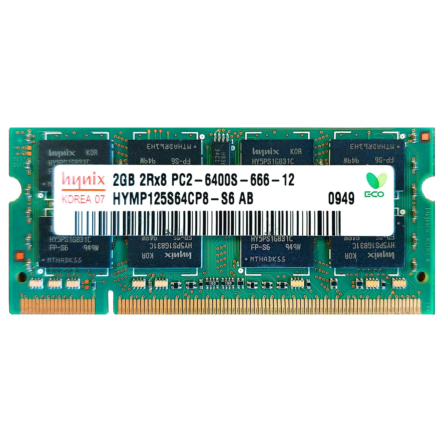 رم لپ تاپ DDR2 تک کاناله 800 مگاهرتز CL12  هاینیکس مدل PC2-6400 ظرفیت 2 گیگابایت