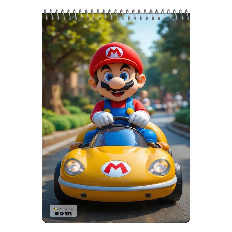دفتر نقاشی 50 برگ سیمی کارنیکا طرح ماریو mario کد 29163
