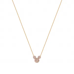 گردنبند طلا 18 عیار زنانه الی گالری مدل میکی موس نگینی