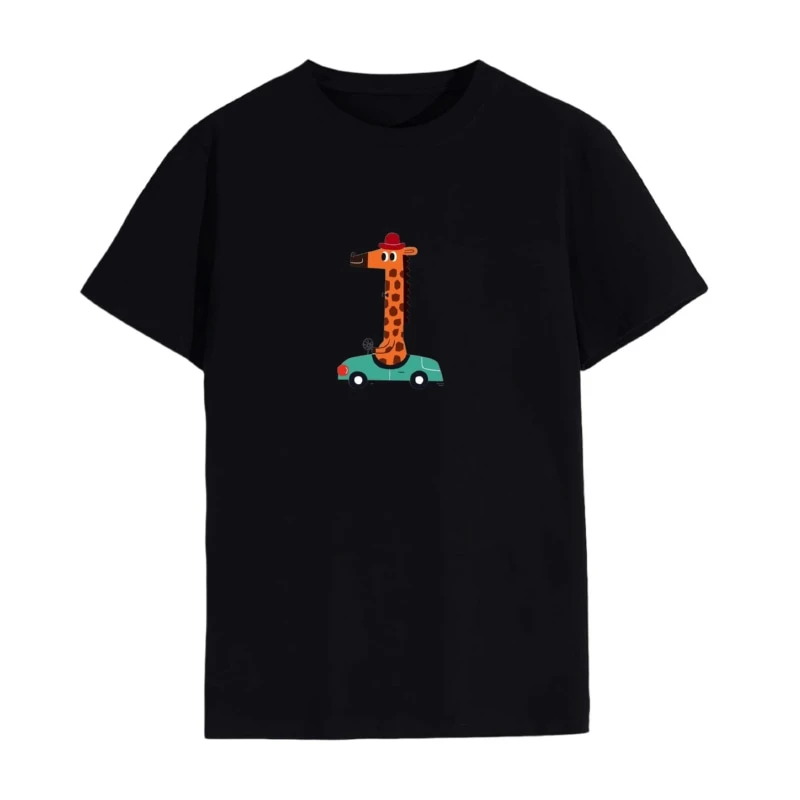 تی شرت لانگ زنانه مدل آقای زرافه