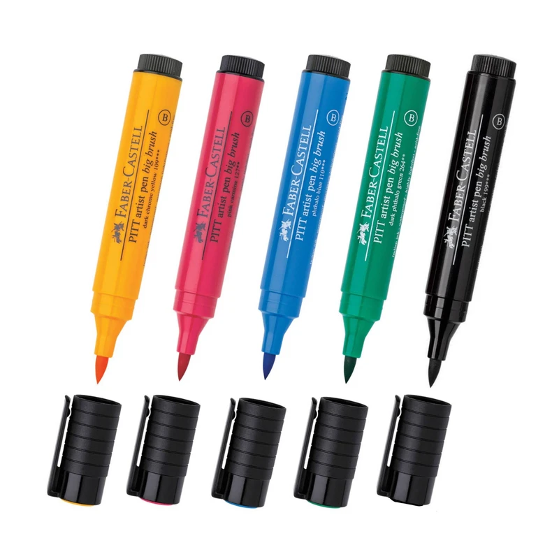 ماژیک حرفه ای فابر کاستل مدل PITT artist brush بسته 5 عددی