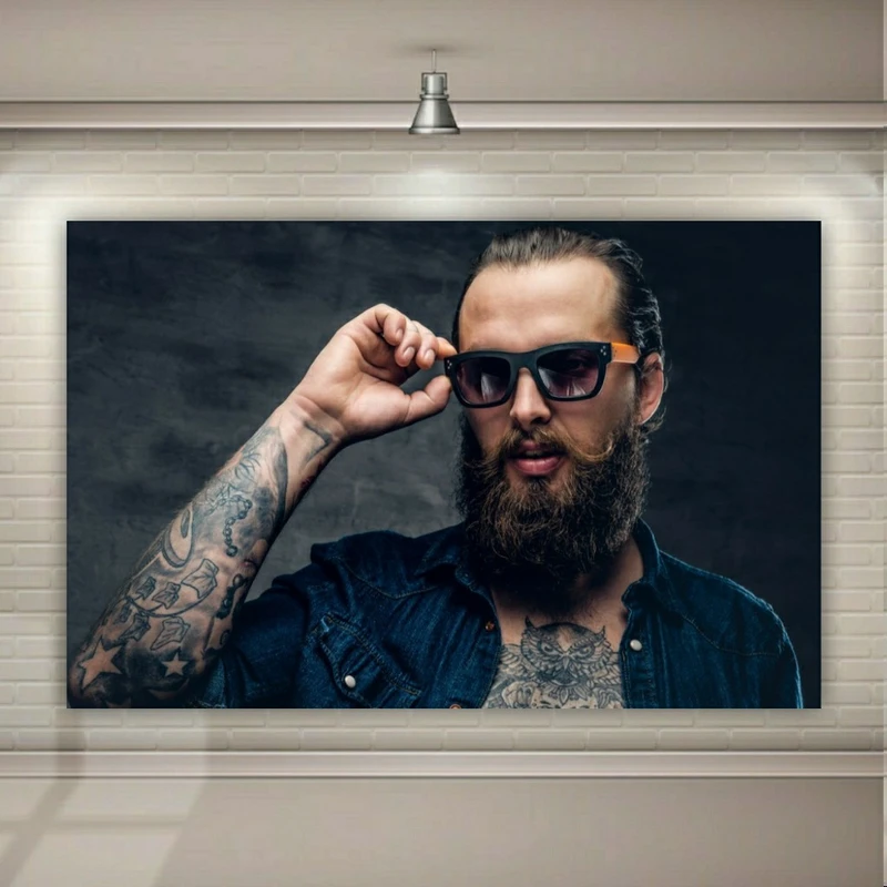 استیکر دیواری طرح آرایشگاه مردانه مدل SDA3123