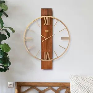 ساعت دیواری لوتوس مدل WM-20141 چوب و فلز