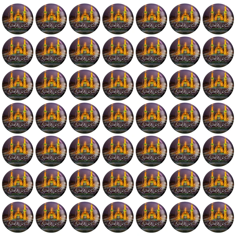 مگنت خندالو مدل محرم و اربعین السلام علیک یا قمر العشیره کد 7616 بسته 49 عددی