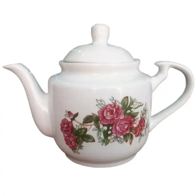 قوری چینی مرجان مدل سرخی