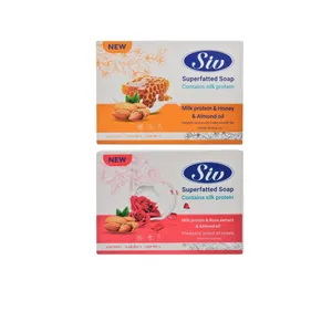 صابون شستشو صورت و بدن سیو مدل عسل و رز و بادام مناسب برای انواع پوست وزن 125 گرم بسته 2 عددی