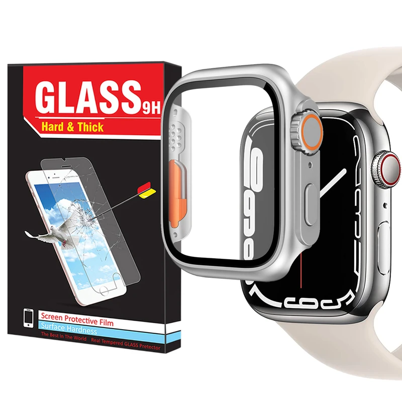 کاور هارد اند تیک مدل HT-Ultra مناسب برای اپل واچ Series SE 2022 Aluminum Case 40mm / SE 2021 Aluminum Case 40mm / Series 5 40mm / Series 6 40mm / Series 4 40mm به همراه محافظ صفحه نمایش