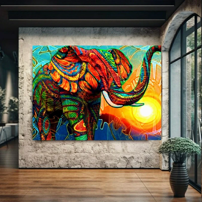 استیکر طرح فیل رنگی کد AR30438