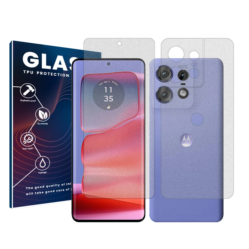 محافظ صفحه نمایش مات گلس مدل Resistant مناسب برای گوشی موبایل موتورولا Edge 50 Pro به همراه محافظ پشت گوشی