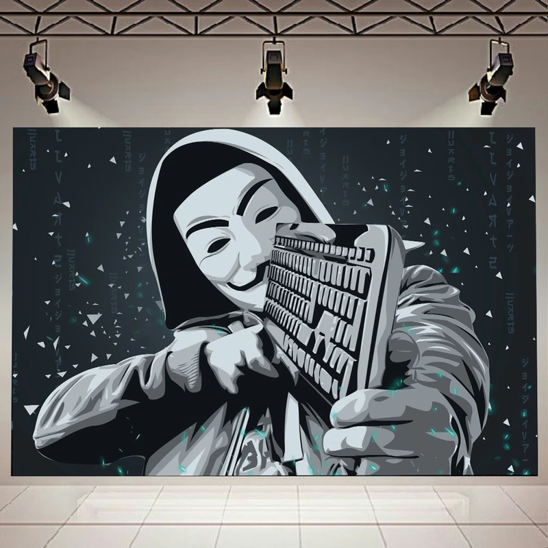 پوستر طرح Hacker مدل قدرت کیبورد کد AR16010