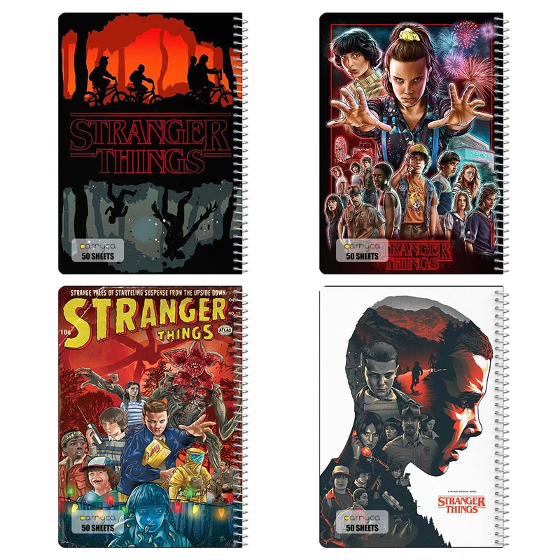 دفتر نقاشي 50 برگ کارنيکا طرح چیزهای عجیب Stranger Things کد 80486 مجموعه 4 عددی