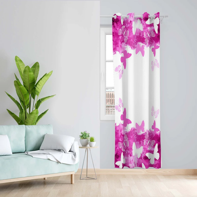 پرده طرح پروانه مدل مخمل پانچی کد 1675 z سایز 140x200 سانتی متر