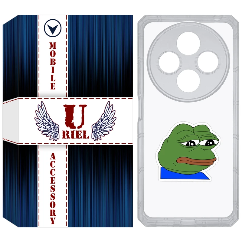 کاور یوریل مدل Clear کد 86 طرح قورباغه غمگین مناسب برای گوشی موبایل شیائومی Redmi 14C / Poco C75