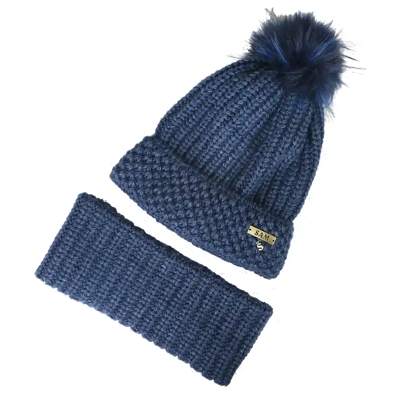 ست کلاه و شال گردن سام مدل  317 طرح داخل خز