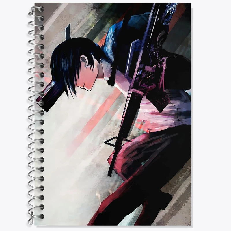 دفتر زبان 50 برگ خندالو مدل دو خط طرح هایاکاوا انیمه مرد اره ای Chainsaw Man کد 17934