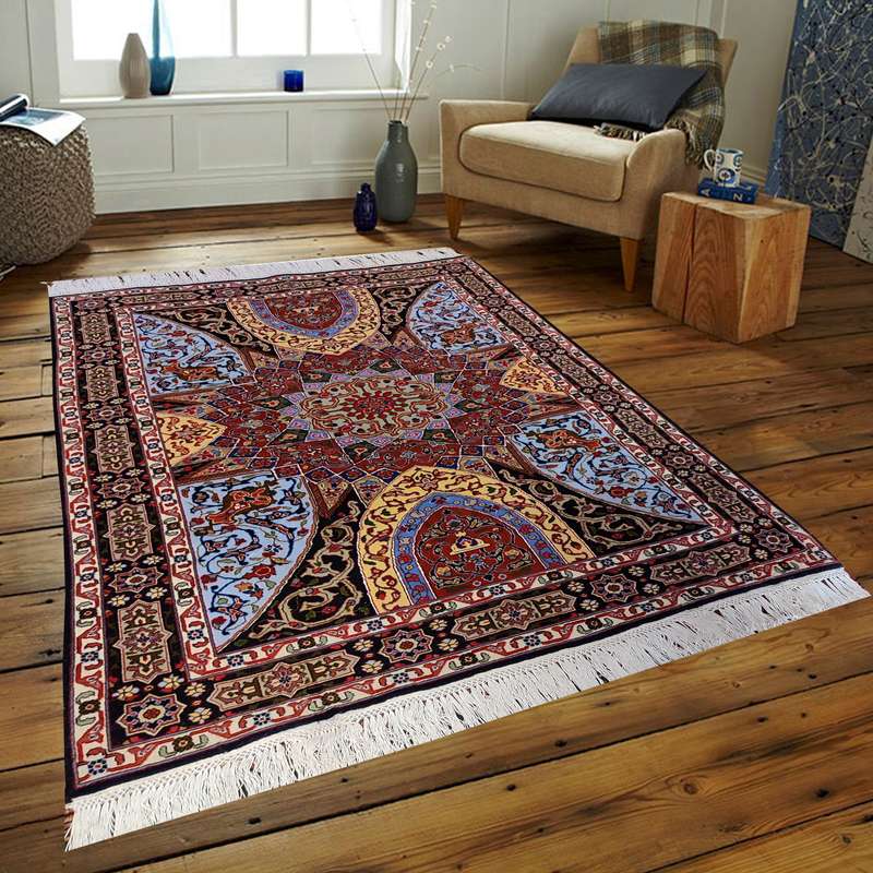 فرش دستبافت دو متری طرح گنبدی کد SH 52