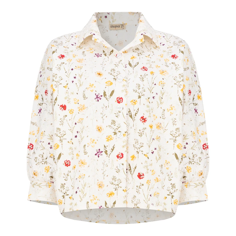 شومیز آستین بلند یقه برگردان زنانه السانا مدل آوانا کد 242735