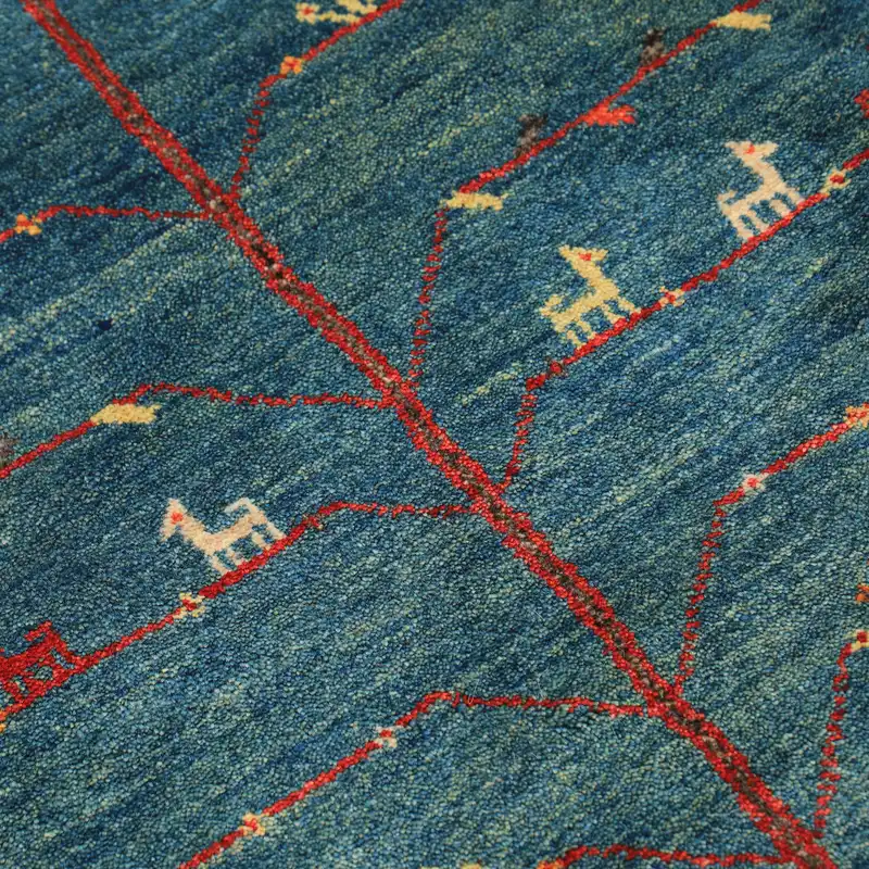 گبه دستباف یک و نیم متری طرح درخشان کد 40202110