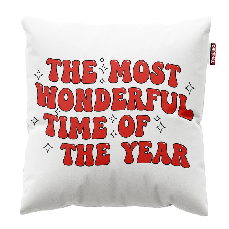 کوسن پاد آفرین مدل کریسمس طرح بابانوئل کاج گوزن آدم برفی قهوه کد PK302515 سایز 30*30 سانتی متر