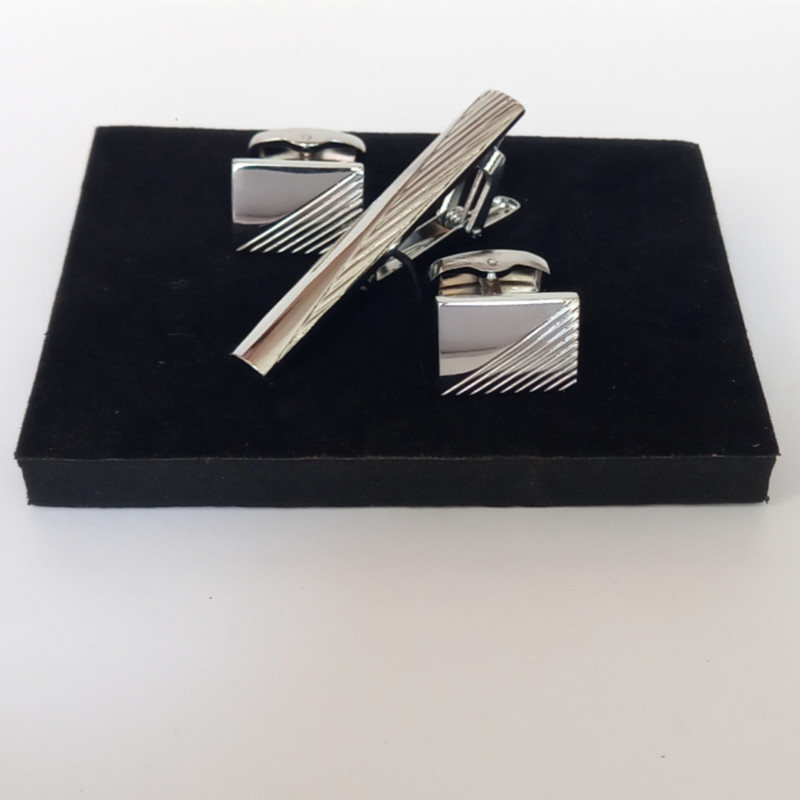 ست دکمه سردست و گیره کراوات مردانه مدل 576